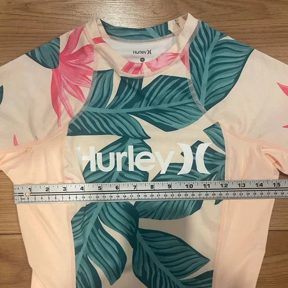 Hurley Leaf Print RashGuard medium UPF 50 - Picture 5 of 6